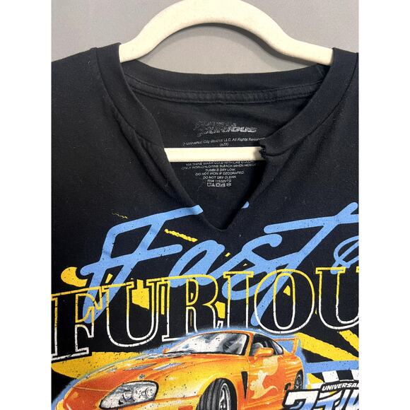 Fast and Furious XXXL T Shirt Black V Cut-out Neck Short Sleeve Y2K Vintage - Picture 6 of 8